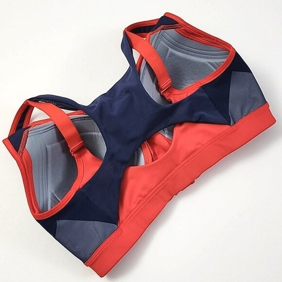 Champion Women's High Motion Control Impact Front Zip Red Blue Sports Bra Size M - Picture 9 of 15